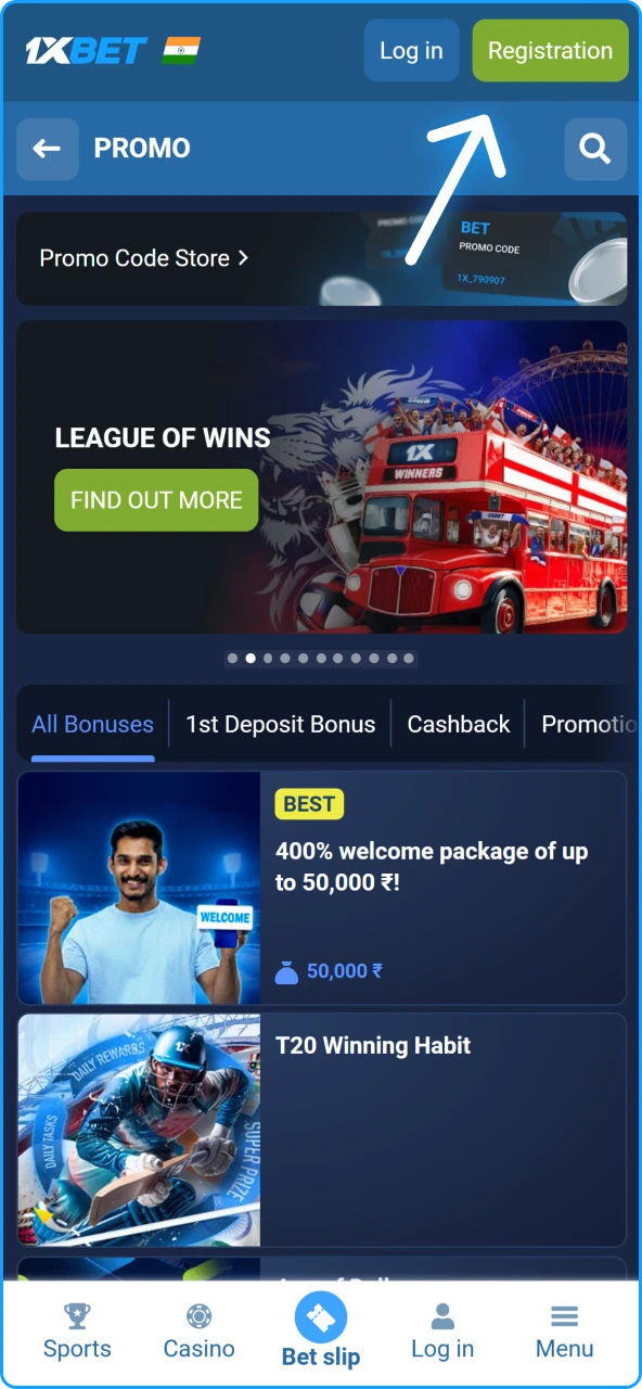 Open the official website and create your account.