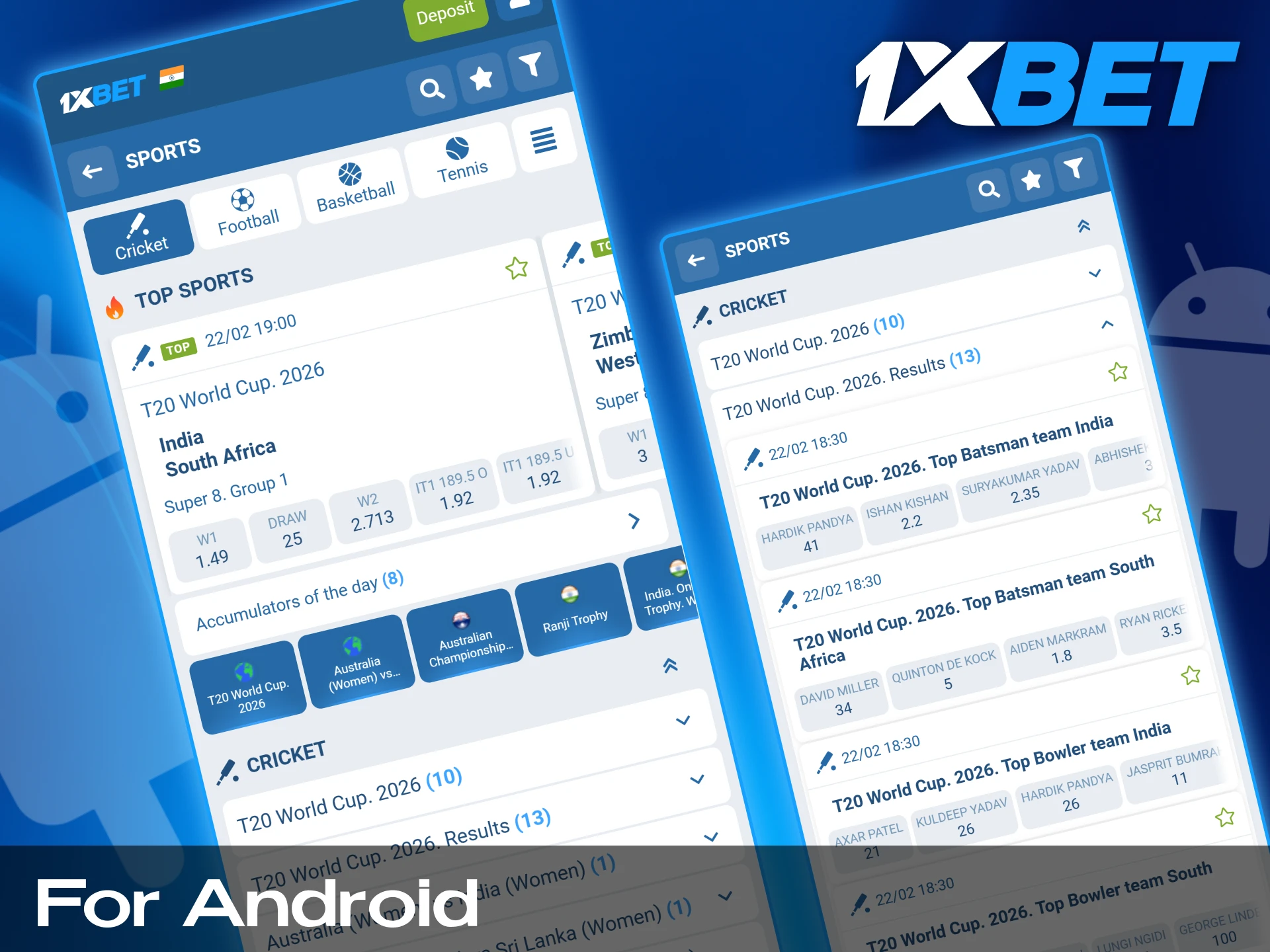 Overview of the sports betting interface and mobile features designed specifically for Android users on 1xBet India.