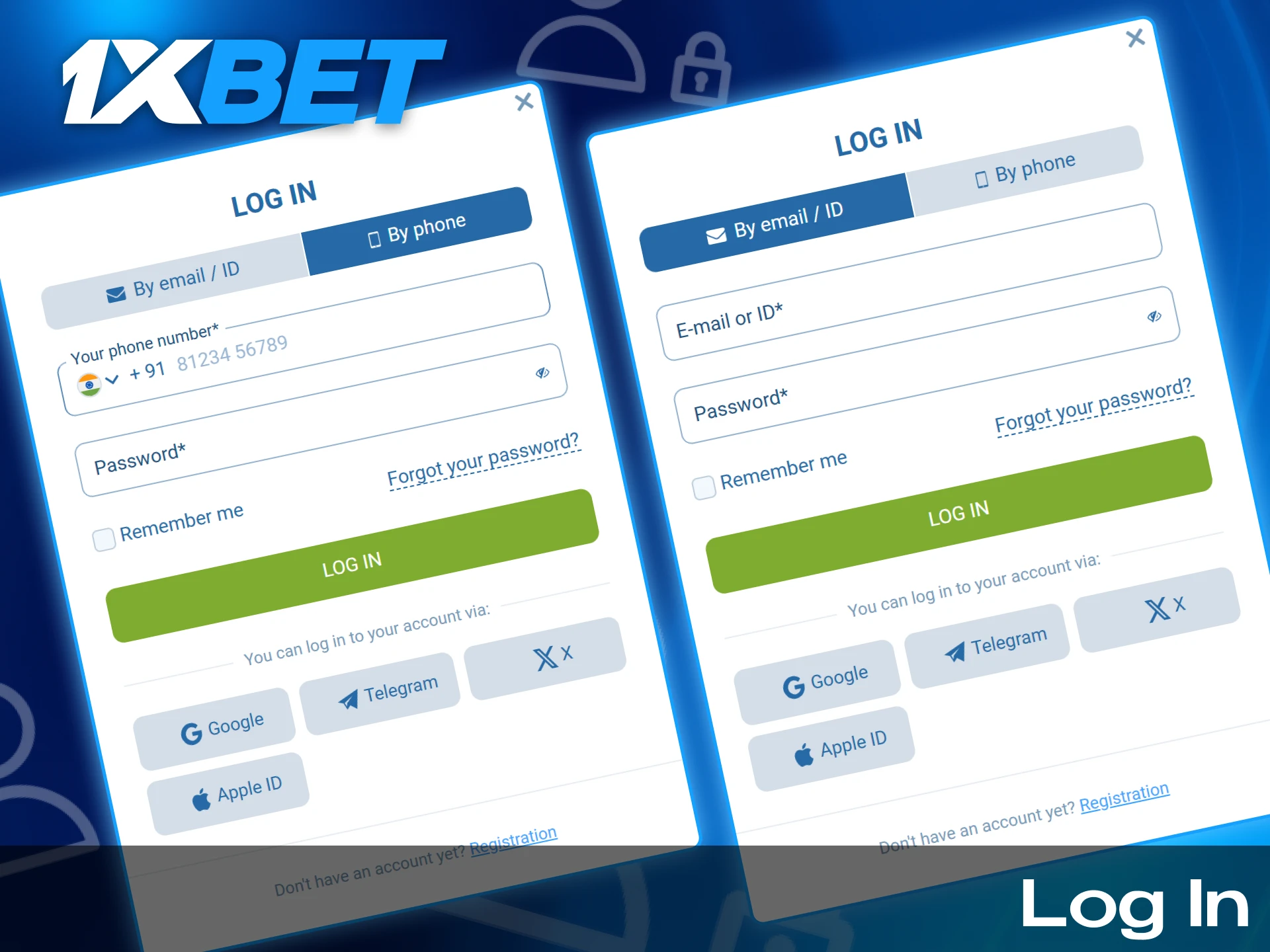 Log in to your account after registration.