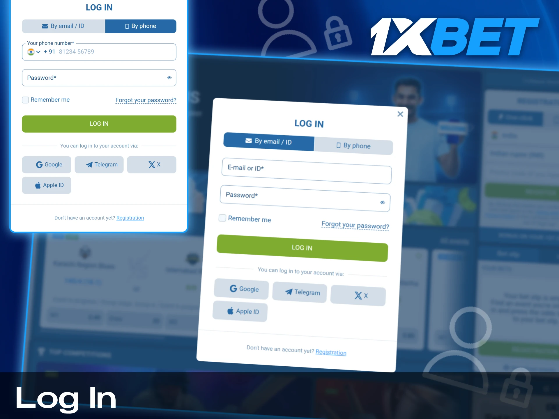 After registration you can log in to your account with your email and a password.