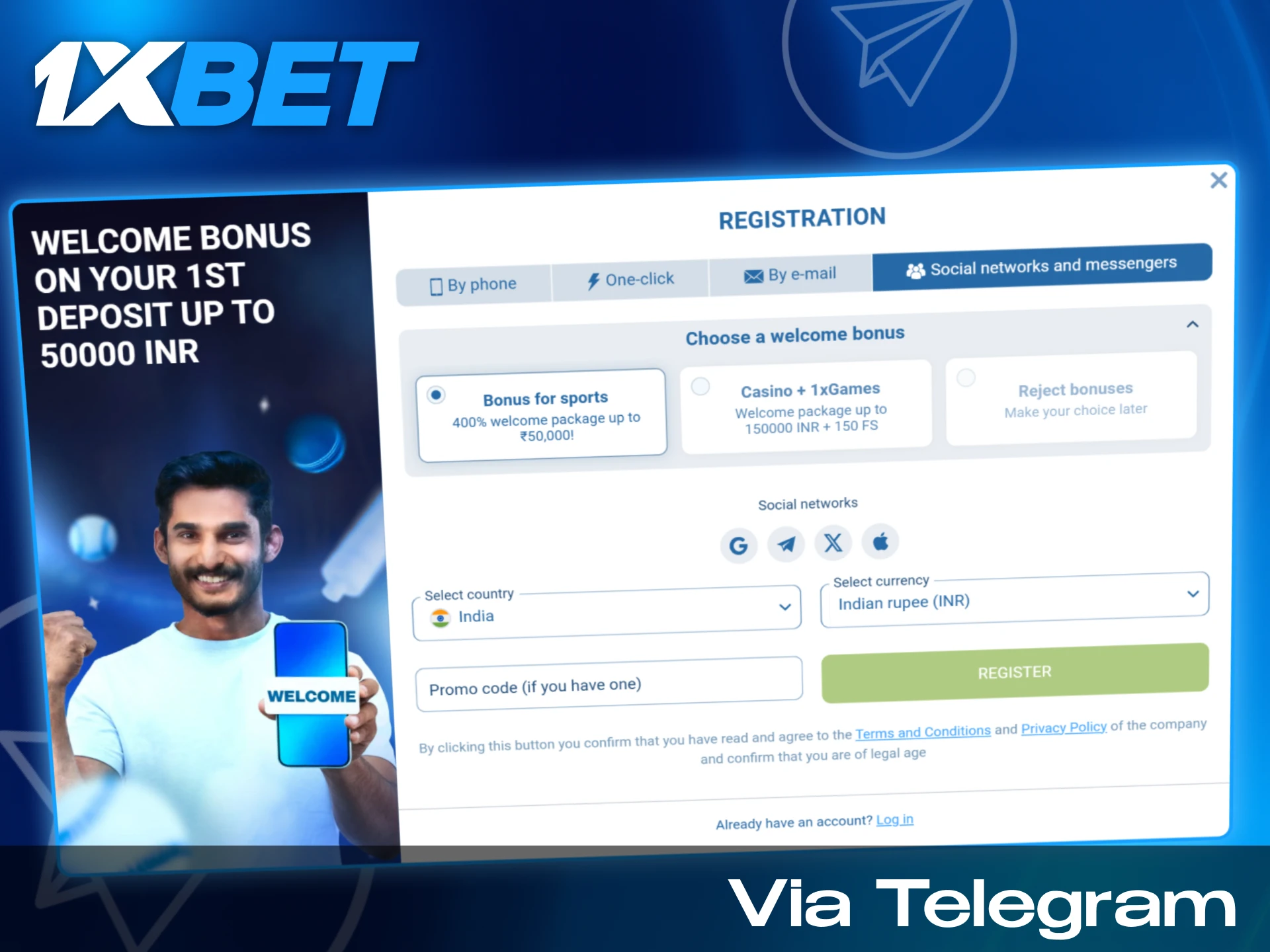 You can also register via the Telegram bot.