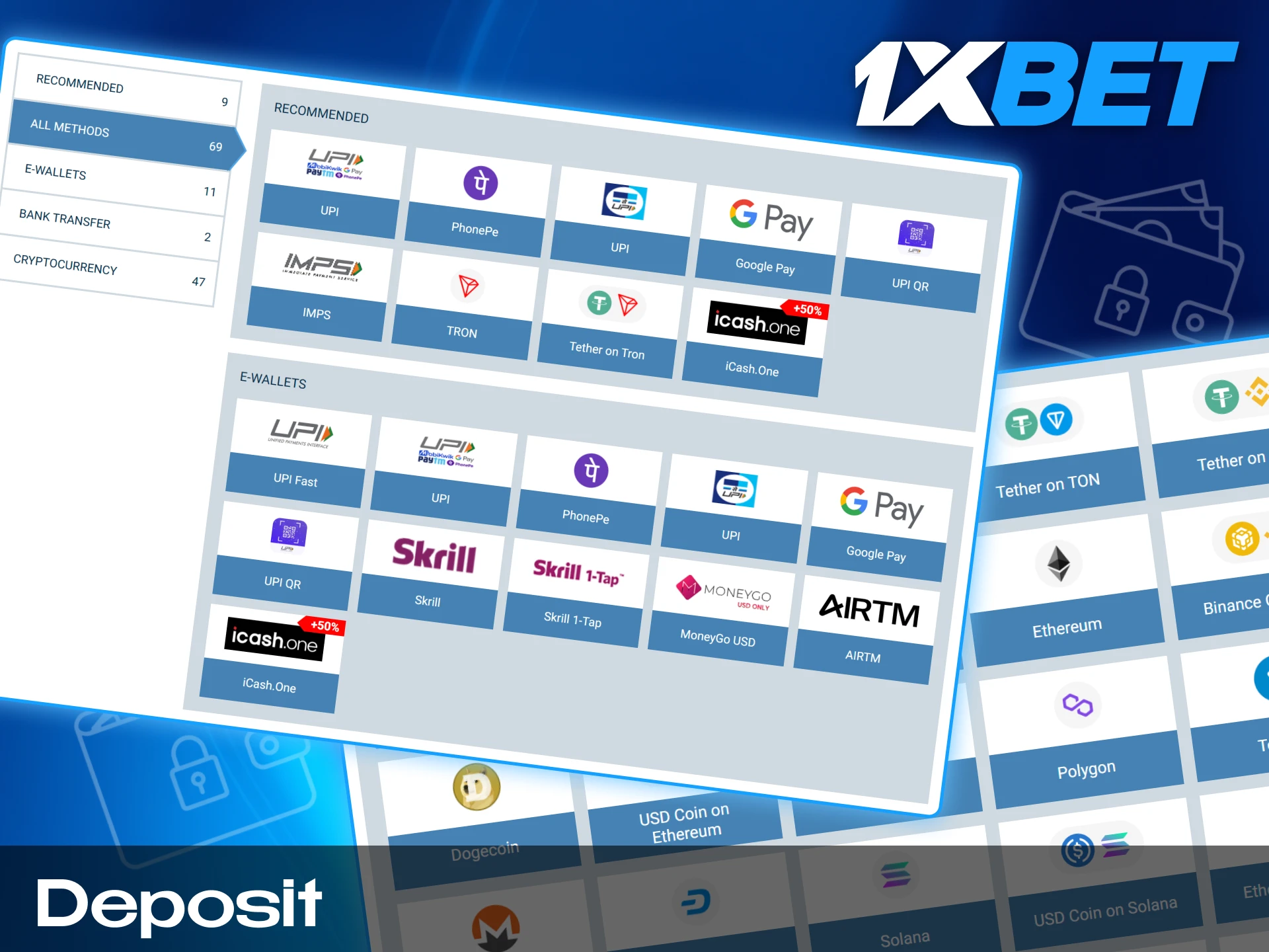 Comprehensive guide on how to add funds to your 1xBet India account using various payment methods.