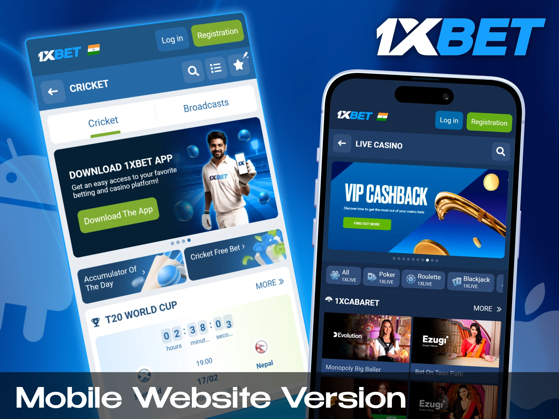 1xbet mobile version for betting on sports without downloading the app.